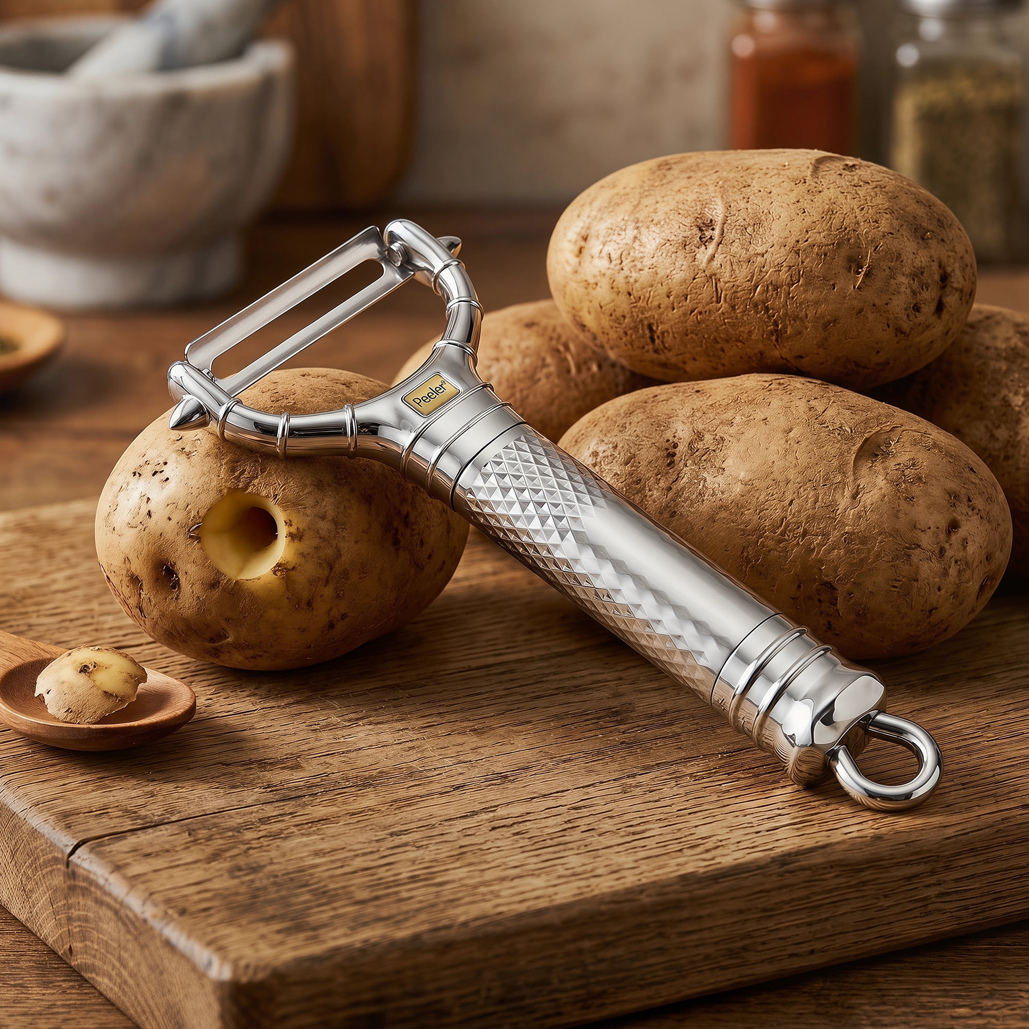 Unique Bargains Stainless Steel Thickened Peeler with Hanging Hole Silver 6.6" x 3.1"