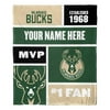 Milwaukee Bucks NBA Colorblock Personalized Silk Touch Throw Blanket