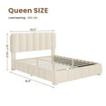 thumbnail image 2 of Afuhokles Queen Bed Frame with Storage Drawers and Headboard, Upholstered Platform Bed Frame, Adjustable Headboard, Cream White, 2 of 9