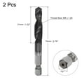 thumbnail image 2 of Uxcell M8 x 1.25 TiAlN Coated M35 Cobalt High Speed Steel Combination Drill Tap Bit 2 Pack, 2 of 6