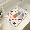 thumbnail image 4 of Yayeee Dish Drying Mat for Kitchen Counter 16" x 18" Microfiber Super Absorbent Coffee Decorative Pad, Hand Drawn Pumpkin, 4 of 9