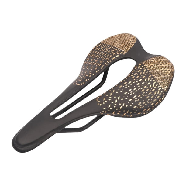 Sillín de Bicicleta Asiento Hueco Reemplazo Comodidad Impreso en 3D para Bicicletas de Carretera, Bicicletas de montaña Sillín de Ciclismo ergonómico Negro Dorado
