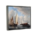 thumbnail image 4 of Stupell Industries Yacht and Other Vessels Willem van de Velde Classic Painting Painting Luster Gray Floating Framed Canvas Print Wall Art, Design by one1000paintings, 4 of 5