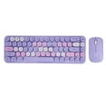 thumbnail image 3 of Combo Clavier et Souris Sans Fil, Clavier Ergonomique Coloré avec Capuchons de Touches Ronds, Clavier Sans Fil Mignon Pleine Grandeur 68 Touches et Ensemble de Souris Silencieux 3 DPI pour PC Portable, 3 of 8