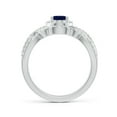 thumbnail image 2 of ANGARA Natural Blue Sapphire and Diamond Crossover Bridal Set in 14K White Gold for Women (Size-7x5mm) | September Birthstone, Anniversary, Jewelry Gift for Women | Natural Blue Sapphire Ring, 2 of 9