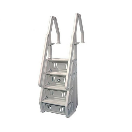 Vinyl Works IN Deluxe 24 Inch Adjustable In Step Above Ground Pool Ladder, White