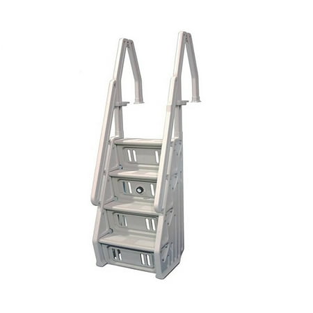 Vinyl Works IN Deluxe 32 Inch Adjustable In Step Above Ground Pool Ladder, White