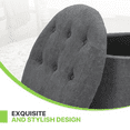thumbnail image 4 of Magshion Storage Ottoman with Padded Seat, Modern Cotton-linen Footrest, Round Seat stool for Living Room Bedroom , Dark Gray, 4 of 8