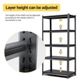 thumbnail image 3 of Alvantor 5 Tier Metal Shelving 31.5"W x 16"D x 63"H Heavy Duty Shelves 2000Lbs Adjustable Industrial Shelf for Garage Basement Black, 3 of 11