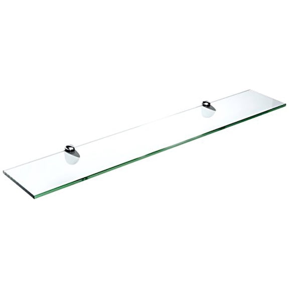 Spancraft Glass Peacock Glass Shelf, Chrome, 8 x 33