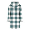 thumbnail image 3 of Hvyesh Women's Casual Horn Button Down Long Coat Christmas Plaid Shacket Jacket Slim Fit Mid Length Pea Coats with Faux Fur Lapel, 3 of 8