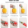 thumbnail image 4 of TTJ Two In One Chili Remover Tool Green Pepper Corer and Seed Remover Multifunctional Vegetable Tool for Quick Core Removal Easy Clean Kitchen Gadget, 4 of 6