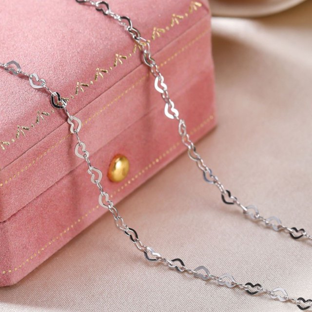 Collar De Plata Esterlina S925 Figaro Cadena Corazón 1.5mm-3mm Grueso Diseño Diferente/Longitud Mujeres Joyería Regalo