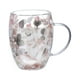 thumbnail image 4 of Tazas de café de vidrio de doble pared mayimx 300ml relleno de flores decoradas tazas de té resistentes al calor, 4 of 9