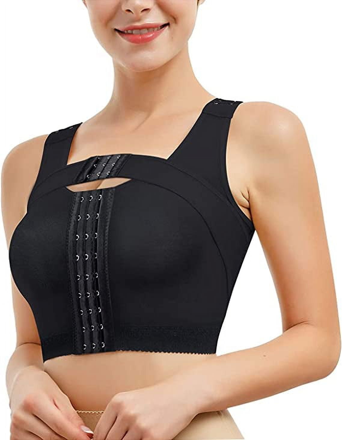 Sujetador de cierre frontal postoperatorio para mujer Corrector de postura ropa moldeadora de compresion Tops con banda de soporte para senos JM Walmart en linea