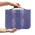 thumbnail image 2 of HELLHERO Purple Crocodile Texture Bible Carrying Case, Durable PU Leather Large Capacity Bag for Church Travel and Christian Prayer, 2 of 12