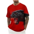 thumbnail image 2 of Zylanna Men's T-Shirts Tee, Short Sleeve Fun Print Crew Neck Summer Fashion Tops for Mens Red, 2 of 6
