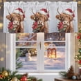 thumbnail image 5 of Valances for Windows Highland Cattle Christmas Poinsettia Flower Rod Pocket Short Curtain for bathroom living room bedroom Winter Snow Seamless 1 Panel 54x18in, 5 of 7