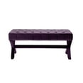 thumbnail image 3 of Kari Plum Velvet Bench - Button Tufted, Silver Nailhead Trim, X-Legs, 3 of 7