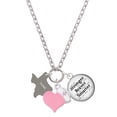 thumbnail image 1 of Delight Jewelry Stainless Steel Home is Texas - Light Pink Heart Nurse Strong Zoe Necklace, 1 of 4
