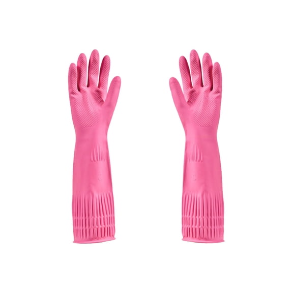 Leodye 1PCS Thick Waterproof Non-slip Rubber Dishwashing Gloves, Wear-resistant Protective Gloves for Kitchen Cleaning and Household Laundry -14.96*3.93 IN