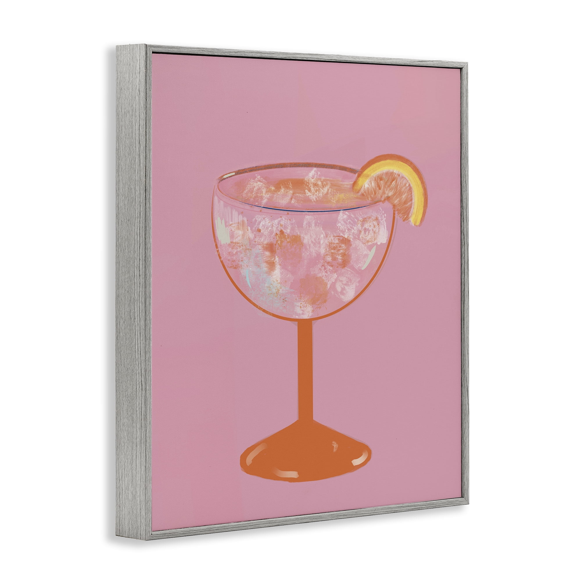 Stupell Industries Paloma Glass over Pink Gray Framed Giclee Art, design by Robin Maria