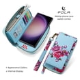 thumbnail image 4 of Ancove for iPhone 13 Pro Max Wallet Case with Card Holder & Strap,Shockproof RFID Blocking Magnetic PU Leather Zipper Detachable Wallet Case Cover for Women Girls ,Skyblue, 4 of 7