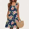 thumbnail image 4 of Taylonsss Womens Casual Dress Floral Print Sleeveless Round Neck Short Length Casual Comfort Everyday Outfit, 4 of 6