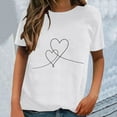 thumbnail image 2 of Prolriy Valentines Day Shirts Women Short Sleeved Spring and Summer Printed Fashion Pattern Classic Loose Crewneck Top T Shirt, Shirts for Women Valentines Day Gifts Womens Tops White S, 2 of 4