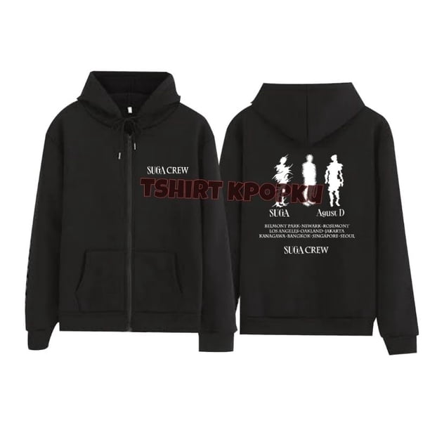 Sudadera con capucha cremallera coreana SUGA agustd dday tour (versión de LOGO. Suga CREW)