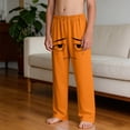 thumbnail image 7 of Boys Face Expression Print Sweatpants Novelty Sweat Pants Summer Funny Beach Trousers for Kids 4-14 Years Orange A 11-12 Years, 7 of 7