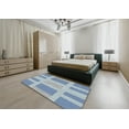 thumbnail image 5 of Ahgly Company Machine Washable Indoor Round Transitional Steel Blue Area Rugs, 4' Round, 5 of 7