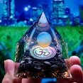thumbnail image 1 of Pirámide de energía, orgonita, bola de amatista natural, cristales curativos, herramienta para chakras, adornos, piedras de resina, artesanía, regalo para niños, pirámide, 1 of 1