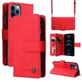 thumbnail image 1 of Mantto iPhone 12 Pro Max Cover, Wallet Card Slot Crossbody/Shoulder Strap + Wristlet Strap Magnetic Flip Premium PU Leather Zipper Pocket With Kickstand For Apple iPhone 12 Pro Max,
Red, 1 of 18