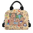 thumbnail image 2 of HUIACONG Lightweight Lunch Bag for School Picnic, Aluminum Film Material Easy To Carry Insulated Lunch Tote, Capybara School Pattern, 2 of 10