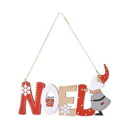 

Veki Hanging Wooden Santa Pendant Christmas Rope Door Decoration Tree Letter Home Decor Christmas Door Decorations Hanging Light