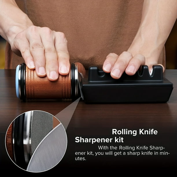 Set Knife Sharpening Knife Sharpener Tumbler Rolling Knife Sharpener With  Industry Diamonds Knife Sharpening Tool Works For Any Hardness Of Steel For  Knives And Scissors Grind And 