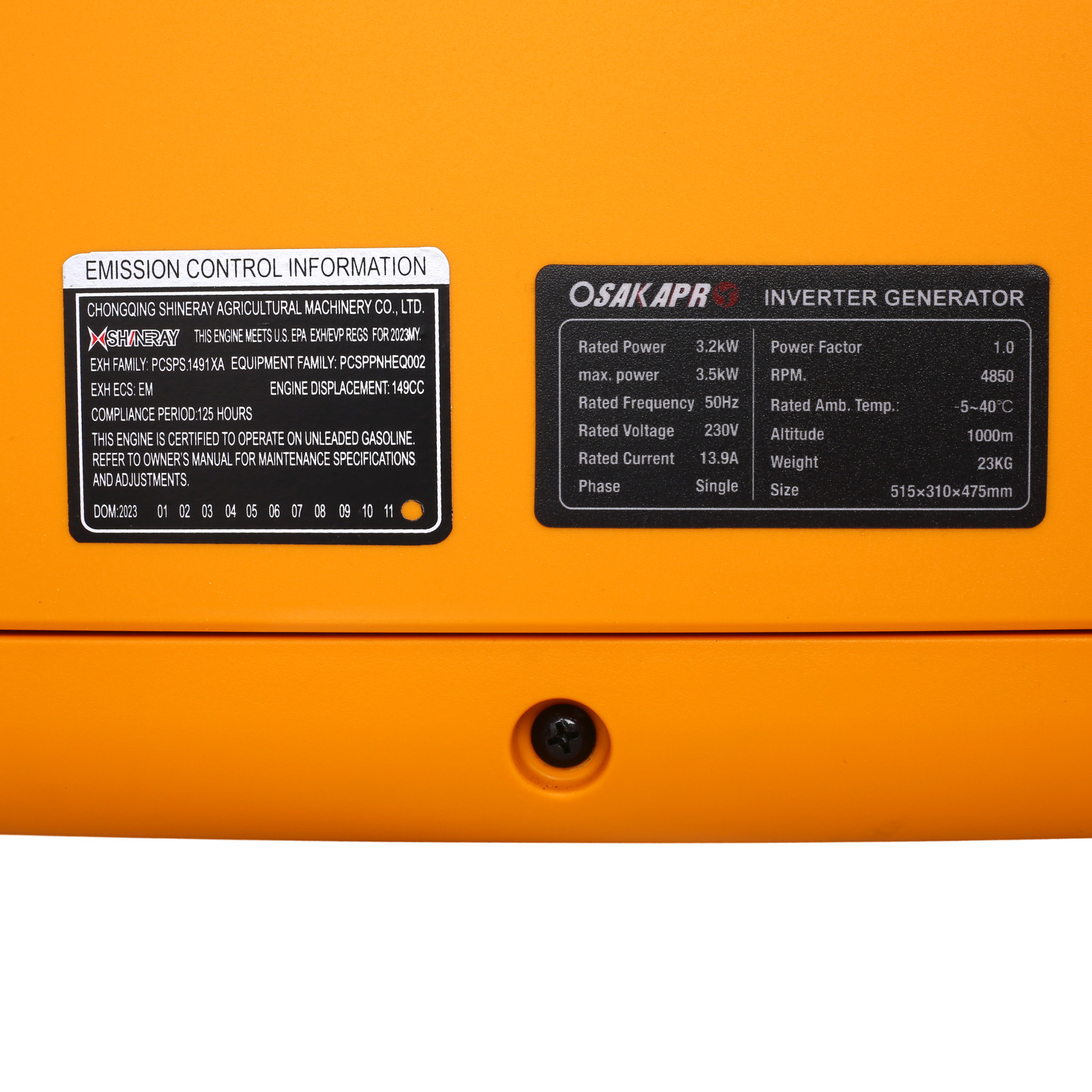 3500 Watt Portable Inverter Generator Gas Powered, Compact and Lightweight for Home Backup Power, Outdoor Camping, RV and Trailer, Yellow