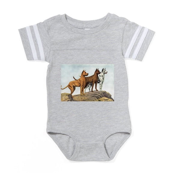 CafePress - FIN Great Dane Portrait - Cute Infant Baby Football Bodysuit