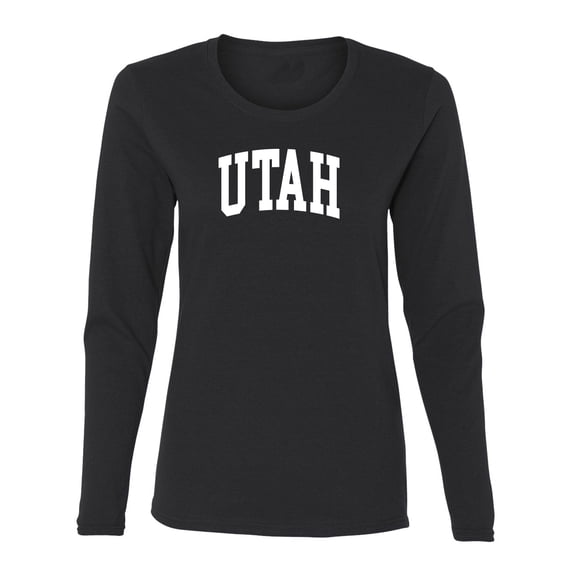 Wild Bobby State of Utah College Style Women Graphic Long Sleeve Tee