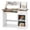 Natural, variant on Costway Kids Study Desk with Keyboard Tray & Drawer, Side Bookshelf & Upper Shelves White + Gray