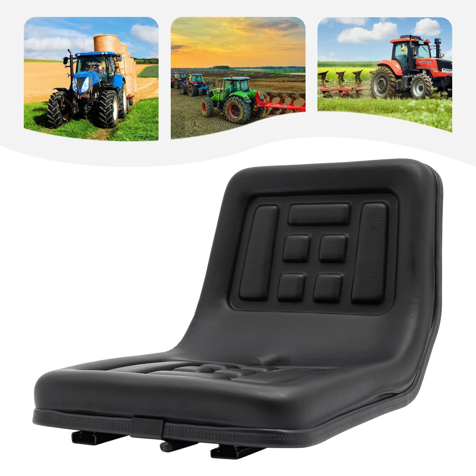 220lbs Universal Compact Tractor Seat with Brackets 5.9inch Adjustable Black Seat For Mower Dumper Digger