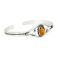thumbnail image 2 of 925 Silver Plated Natural Tiger Eye Cuff Bangle Bracelet for Women – Handmade Open Bangle – Brown Gemstone June Birthstone Statement Jewelry – Gift for Her, 2 of 5