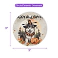 thumbnail image 5 of Happy Halloween Alaskan Malamute Witches Hat Pumpkin Carving Ceramic Round Ornament Alaska Mal Dog Lovers Gifts Home Tree Decor - 02019, 5 of 5