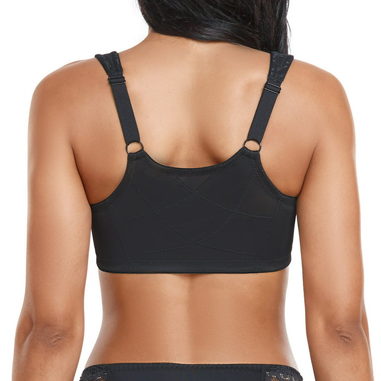 Women's Posture Corrector Wireless Back Support Bra,Women Posture Corrector  Bra Wireless Back (Color : Black, Size : X-Large)