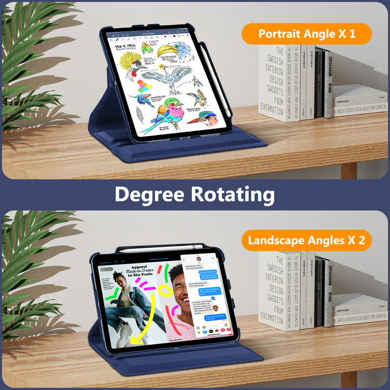  FINTIE Case Compatible with iPad Air 5th Generation (2022) / iPad  Air 4th Generation (2020) 10.9 inch with Pencil Holder - 360 Degree  Rotating Stand Cover with Auto Sleep/Wake, Navy : Electronics