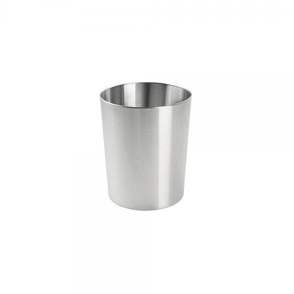 Polished mDesign Metal Round Small Trash Can Wastebasket for Bathroom Office 