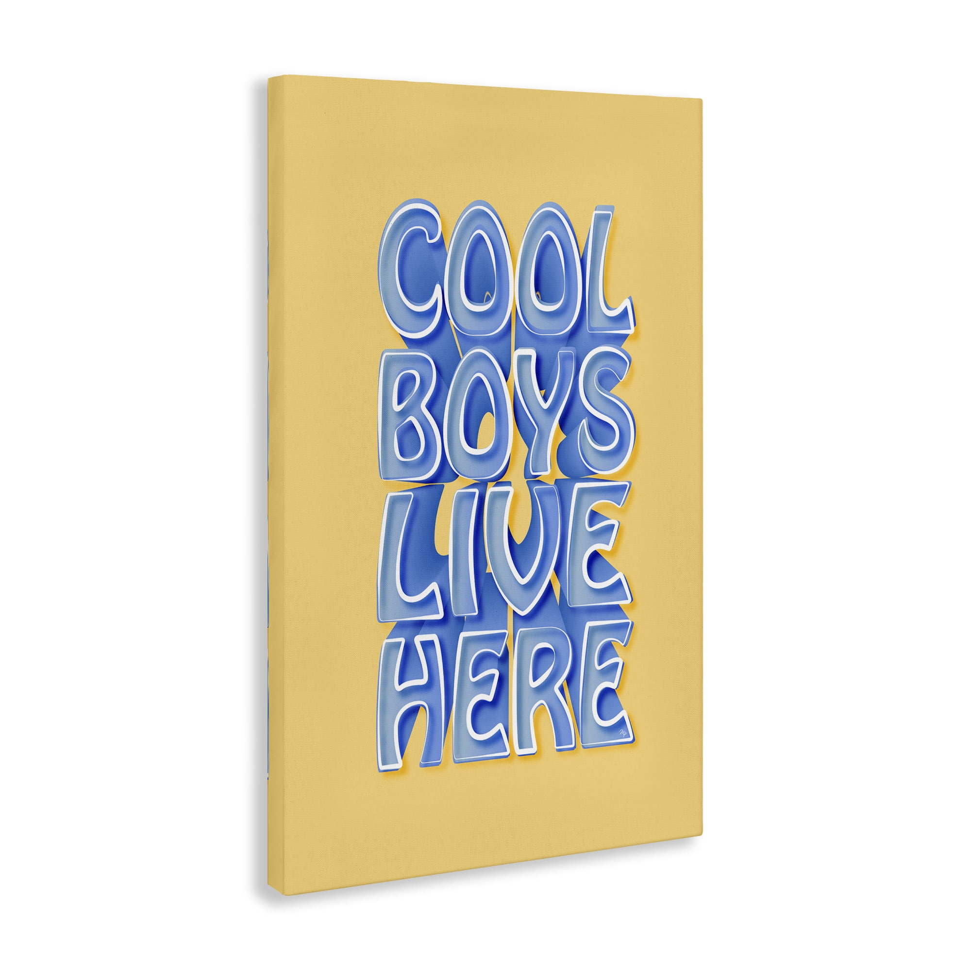 Stupell Industries Cool Boys Live Here Text & Numbers Painting Wrapped Canvas Art Print Wall Art, 20 x 30