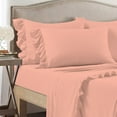 thumbnail image 2 of 4 Piece Corner Ruffle Sheet Set, 3" Inch Corner Ruffle On Flat Sheet, 18 Inch Deep Pocket, 100% Egyptian Cotton, 800 TC, Twin XL Size, Solid Peach, 2 of 6