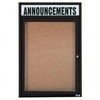 Aarco Products DCC2418RHBK 1-Door Enclosed Bulletin Board with Header - Black